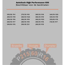 Afbeelding leden in Gallery-weergave, AutoSock High Performance 830