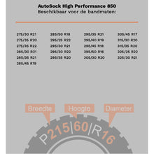 Afbeelding leden in Gallery-weergave, AutoSock High Performance 850